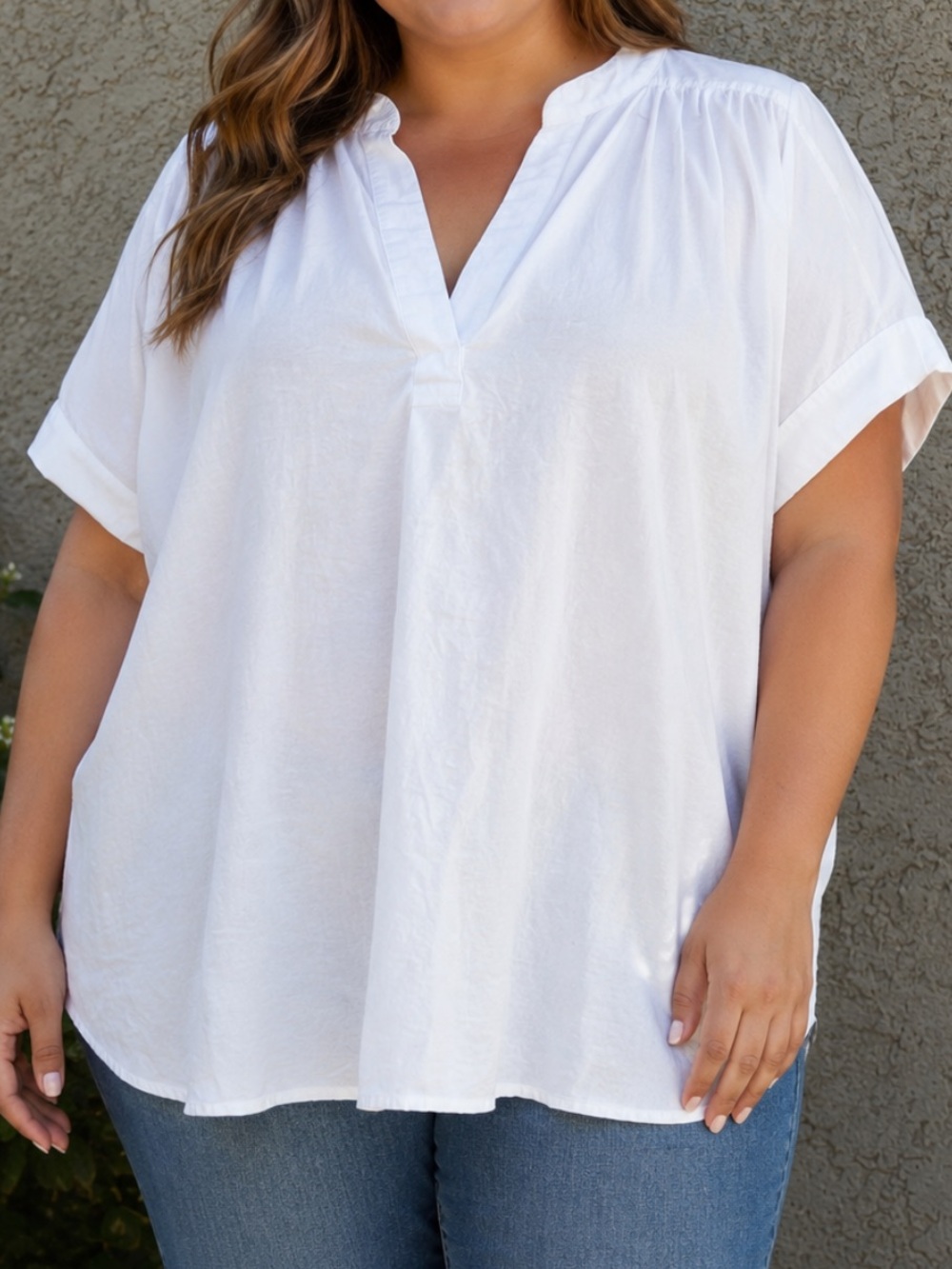 Universal Thread Short Sleeve Blouse Split Neck Top Womens XXL